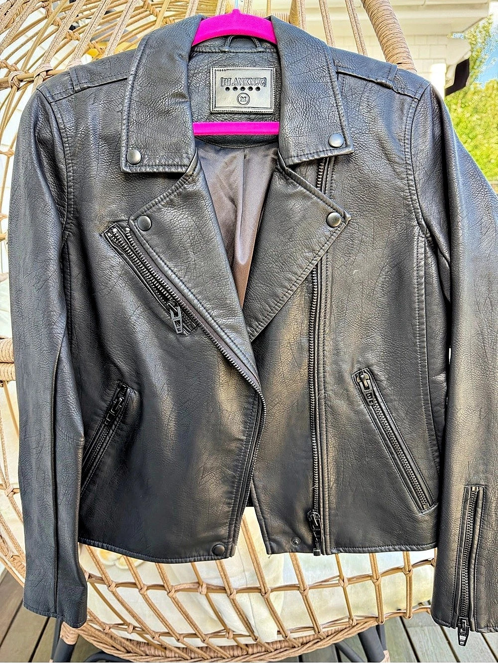 Blank NYC Women's Black Moto Jacket Size Medium Like New